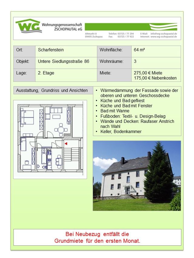 3-Raumwohnung Untere Siedlungsstraße 86