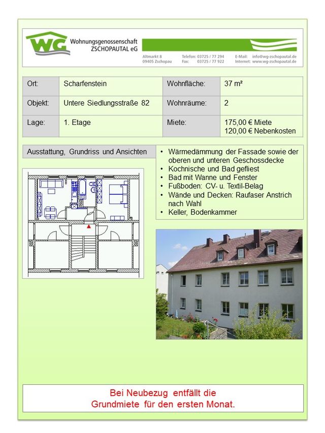 2-Raumwohnung Untere Siedlungsstraße 82