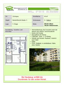 2-Raumwohnung Bertolt-Brecht-Straße 5