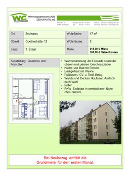 2-Raumwohnung Goethestraße 12